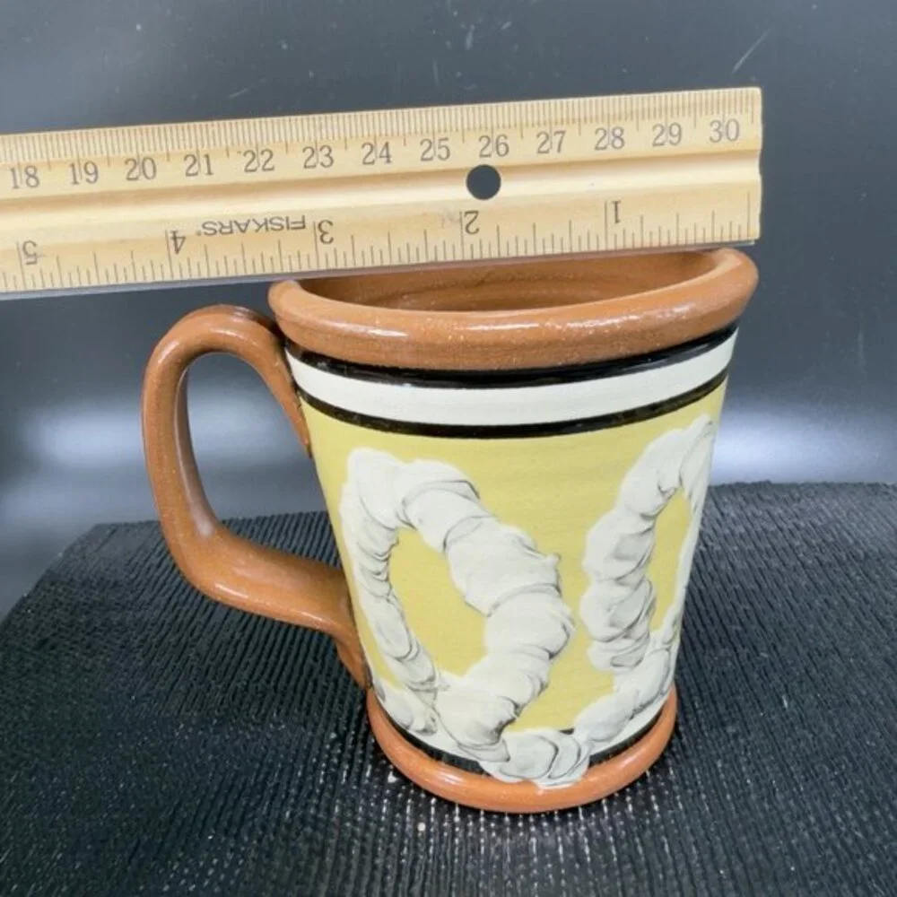 Greenfield‎ Village Pottery R Forrey Redware Pottery Coffee Mug Cup Folk Art VTG